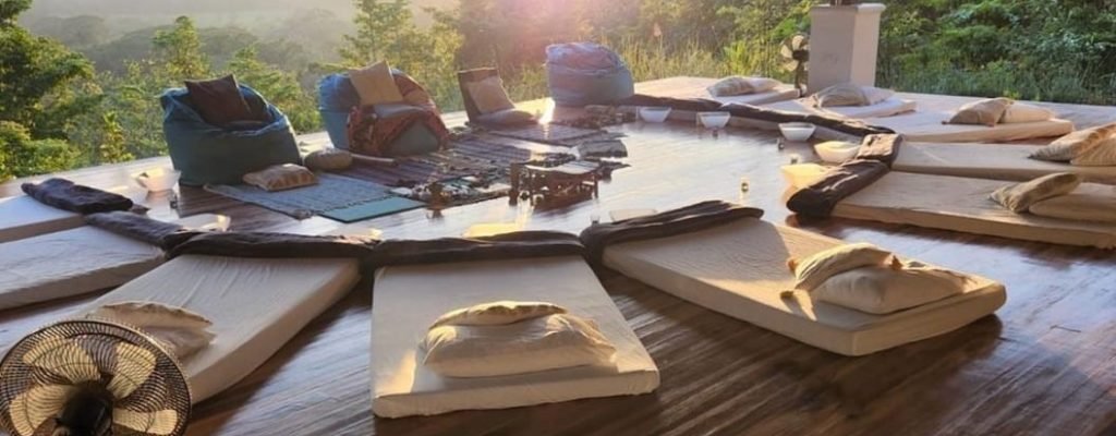 Lush tropical greenery at Patch of Heaven Sanctuary, the location for Ayahuasca Miami retreats in Florida.